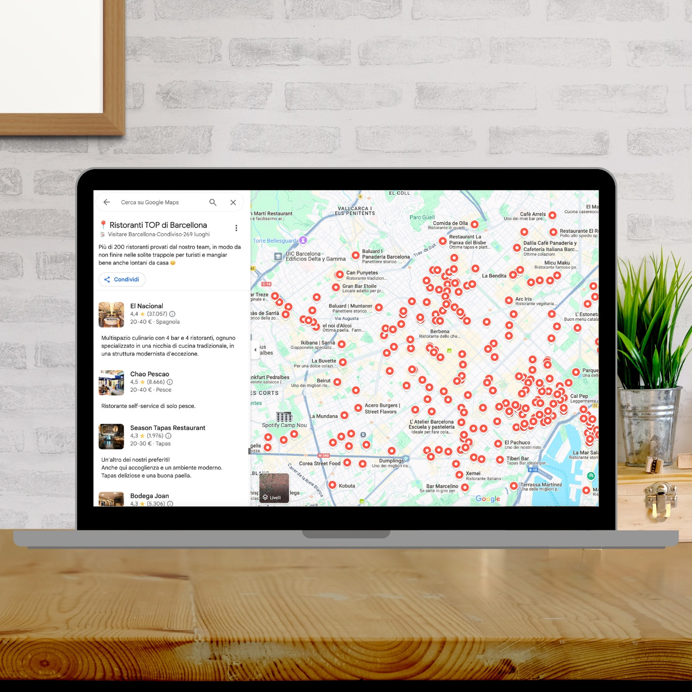 Map of Barcelona's top restaurants