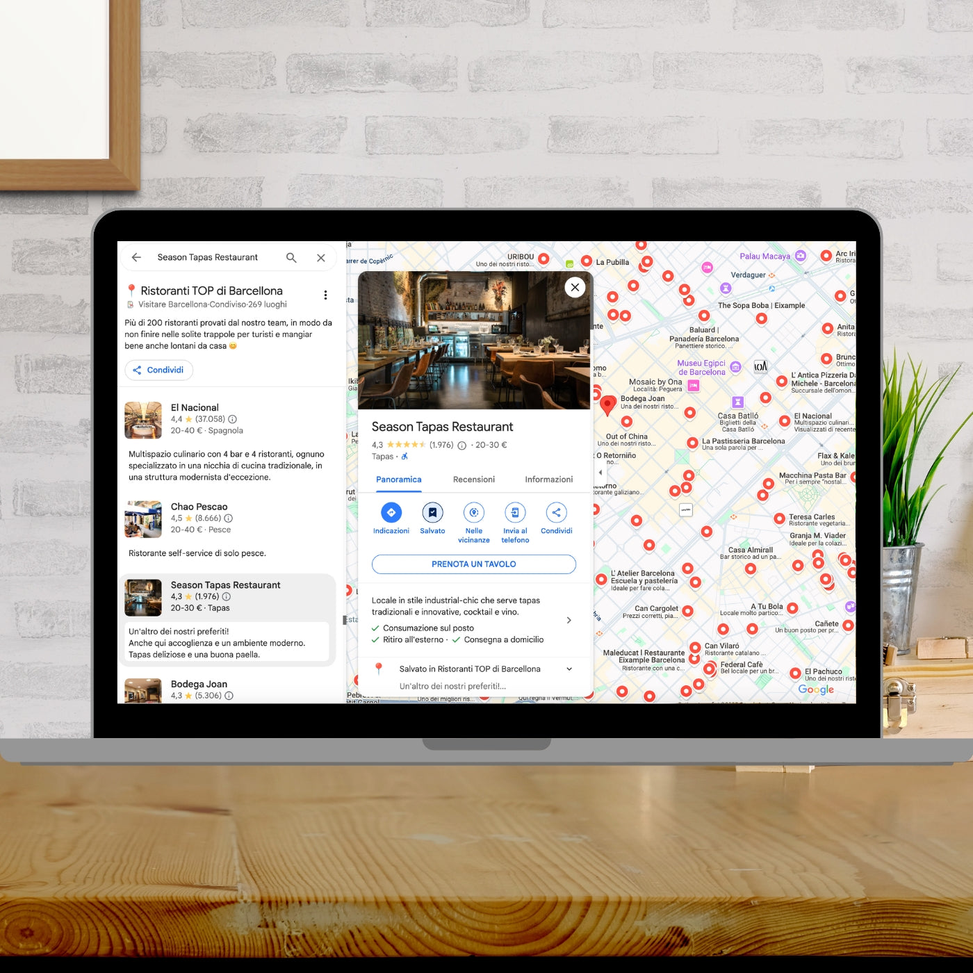 Map of Barcelona's top restaurants