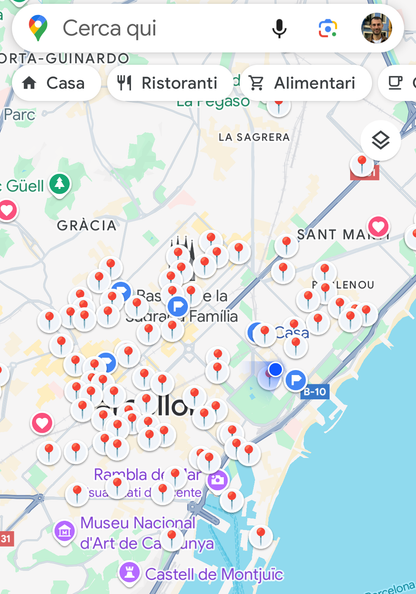 Map of gluten-free restaurants in Barcelona